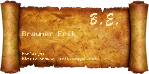 Brauner Erik névjegykártya